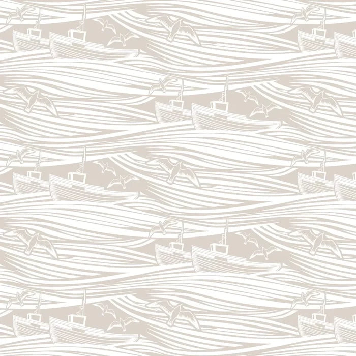 Whitby Boat Wallpaper - Stone