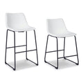White Upholstered Barstool (Set of 2) - Adams Furniture