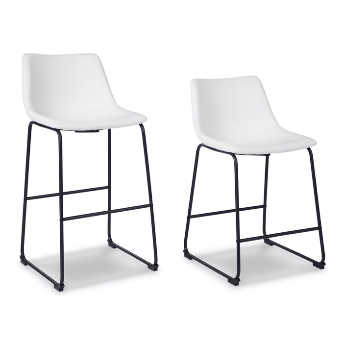 White Upholstered Barstool (Set of 2) - Adams Furniture