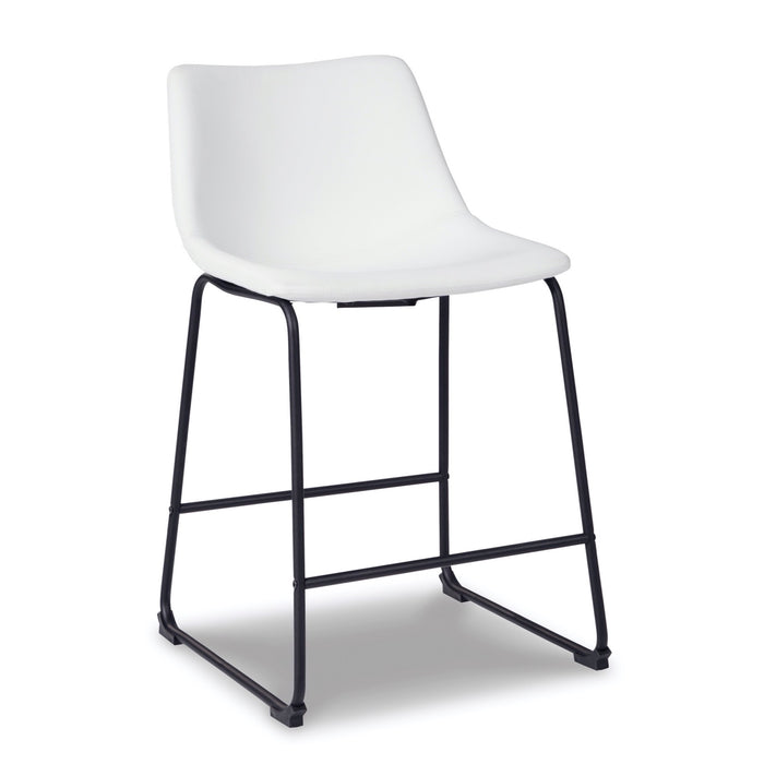 White Upholstered Barstool (Set of 2) - Adams Furniture