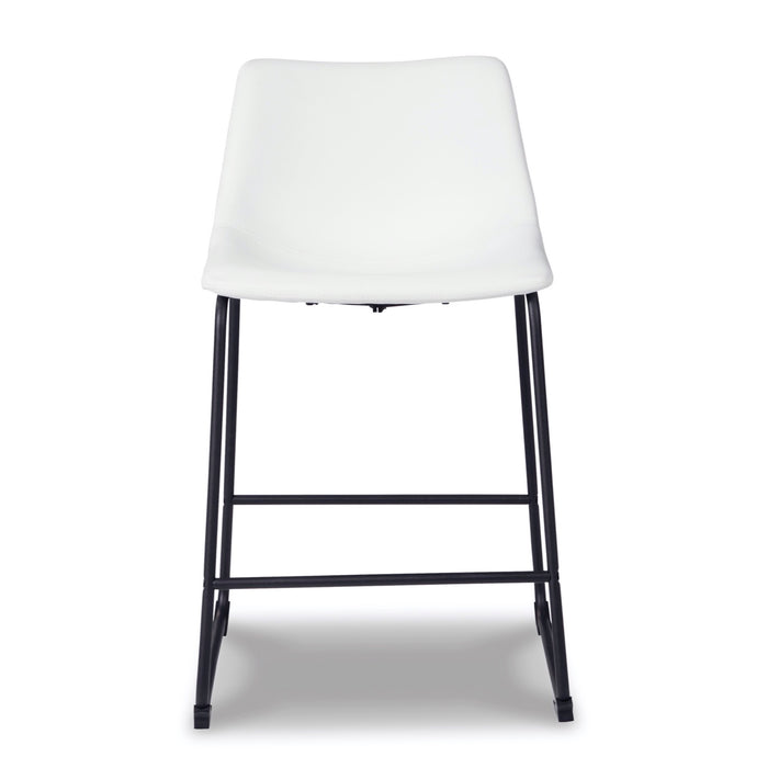 White Upholstered Barstool (Set of 2) - Adams Furniture