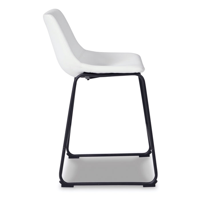 White Upholstered Barstool (Set of 2) - Adams Furniture