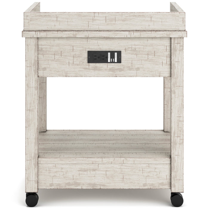 Whitewash Printer Stand - Adams Furniture