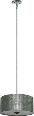Whitfield SH1607-SWSS Modena 16-Inch Three-Light Drum Shade, Satin Steel with Starlight Weave Fabric Shade