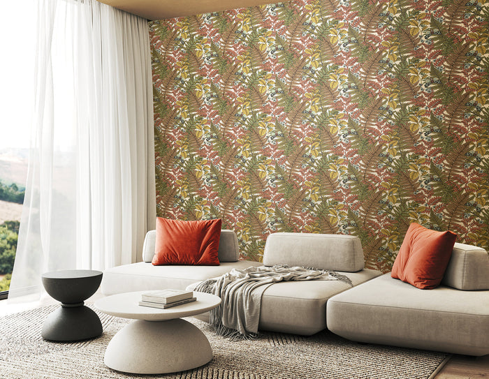 Wild Ferns Wallpaper - Warm Spice