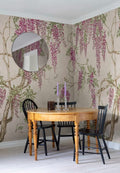 Wisteria Tree - Dusty Pink - Custom Sized Wallpaper Mural (per m2)