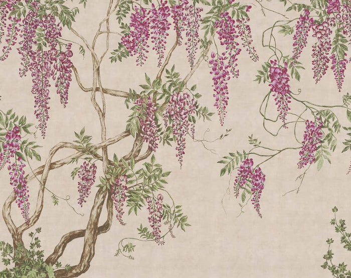 Wisteria Tree - Dusty Pink - Custom Sized Wallpaper Mural (per m2)