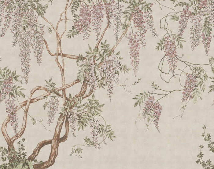 Wisteria Tree - Sand - Custom Sized Wallpaper Mural (per m2)