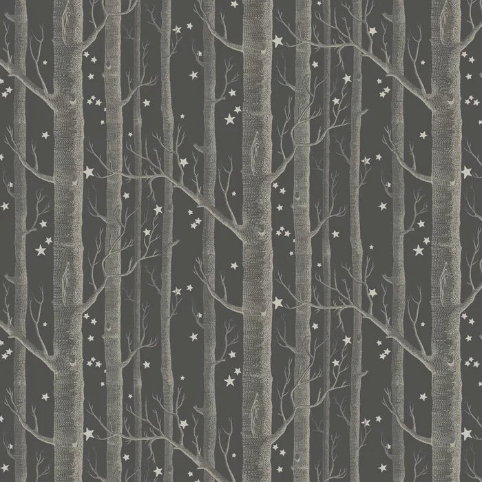 Woods and Stars Wallpaper - Charcoal