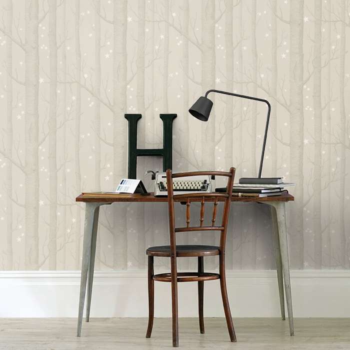 Woods and Stars Wallpaper - Grey