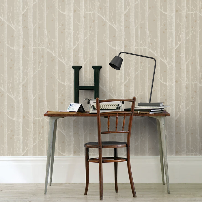Woods and Stars Wallpaper - Linen