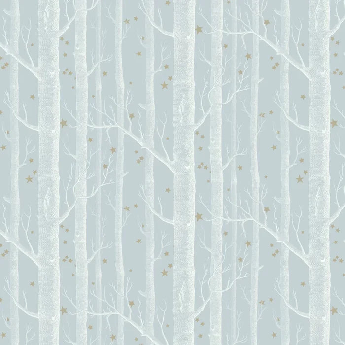 Woods and Stars Wallpaper - Powder Blue