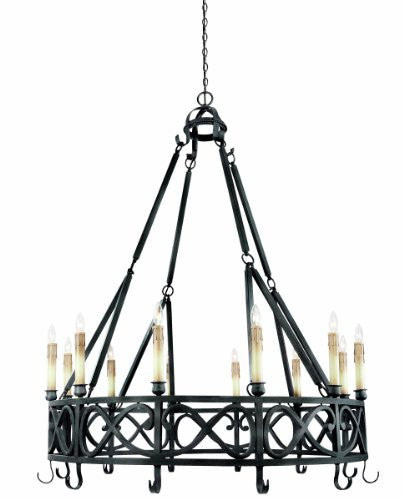 World Imports 80020-85 Iron Works 6 Light Chandelier, Textured Rust