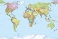 World Map Mural Wallpaper - 2.48H x 3.68W