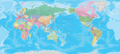 World Map NZ Centre - Traditional - Custom Mural Wallpaper (per m²)