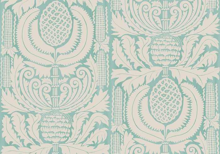 Zappa - Custom Sized Wallpaper Mural (per m2) - Blue Green