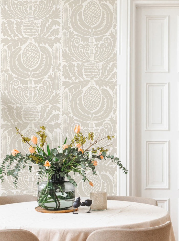 Zappa - Custom Sized Wallpaper Mural (per m2) - White