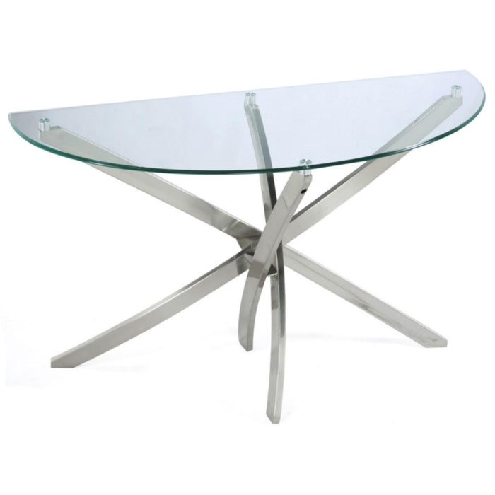 Zila Demilune Sofa Table, Occasional Tables, Magnussen Home - Adams Furniture