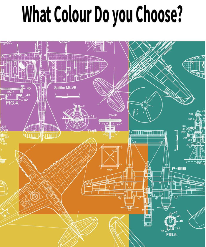 Zoom Airplane - Grey - Custom Sized Wallpaper Mural (per m2)